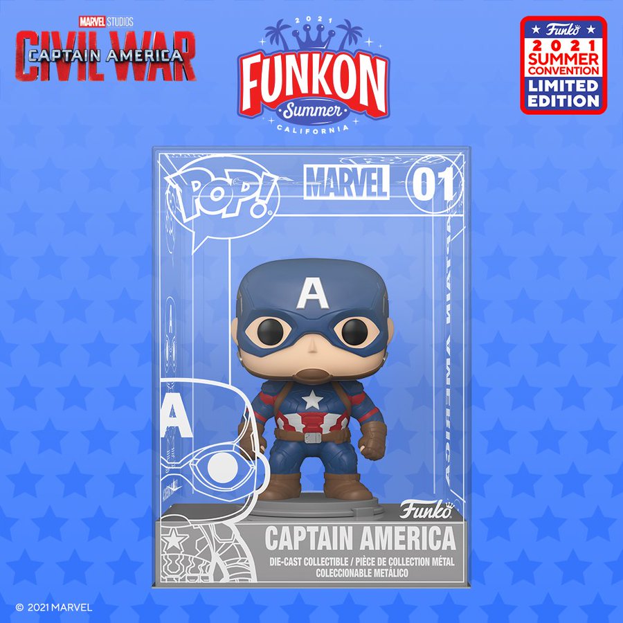 Funko Pop! 2024 Marvel Die Cast Captain America Shared Exclusive