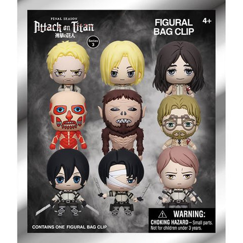 Attack on Titan Series 3 3D Foam MYSTERY BLIND Bag Clip KEYCHAIN