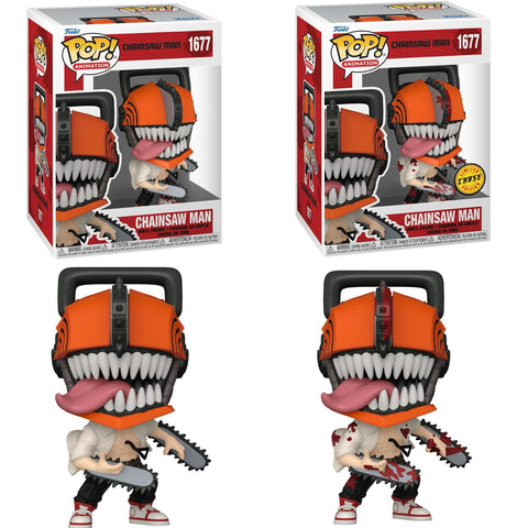 CHASE BUNDLE Funko Pop! Chainsaw Man COMMON & BLOODY CHASE #1677 *PREORDER*