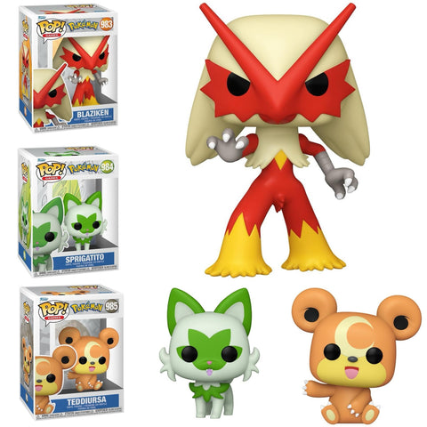 Funko Pop! Pokemon - Blaziken / Sprigatito / Teddiursa