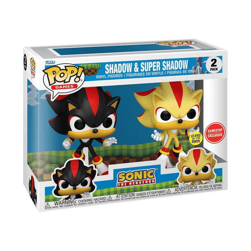 Super Tails and Super Silver GITD GameStop store Exclusive Funko Pop