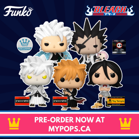 Funko Pop! Anime: Bleach - Toshiro Hitsugaya / Kenpachi with Yachiru / Rukia with Kon / Ichigo / White Ichigo [EXCLUSIVE] *PREORDER*