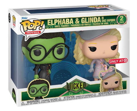 Funko Pop! Movies: Wicked - Elphaba And Glinda in Shiz Uniform 2pk [Target Exclusive] *PREORDER*