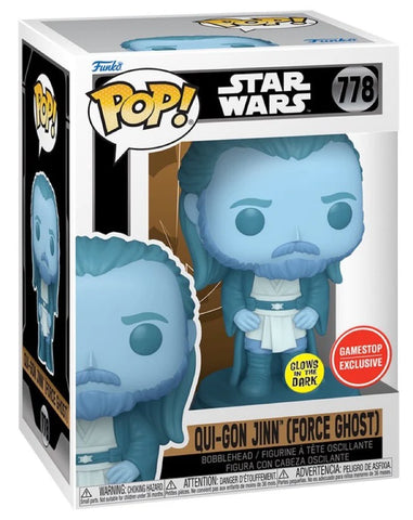 Funko Pop! Star Wars - Qui-Gon Jinn (Force Ghost) #778 [GameStop Exclusive - GITD] *PREORDER*