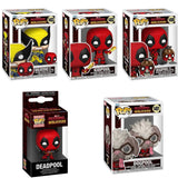 Funko Pop! Marvel: Deadpool & Wolverine - Deadpool with Headpool #1400 / Dogpool #1401 / Kidpool #1402 / Wolverine with Babypool #1403 / Pocket Pop! Keychain Deadpool **PREORDER**