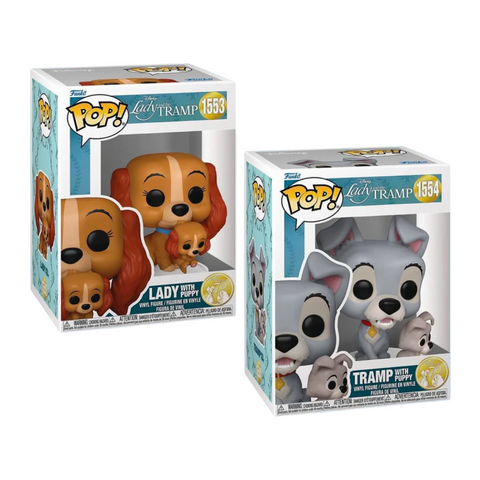 Funko Pop! Disney: Lady And The Tramp - Lady with Puppy #1553 / Tramp with Puppy #1554 *PREORDER*