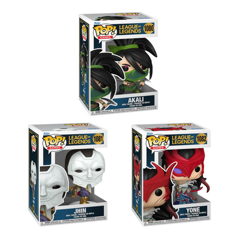 Funko Pop! Games: League Of Legends - Akali #1080 / Jhin #1081 / Yone #1082 *PREORDER*