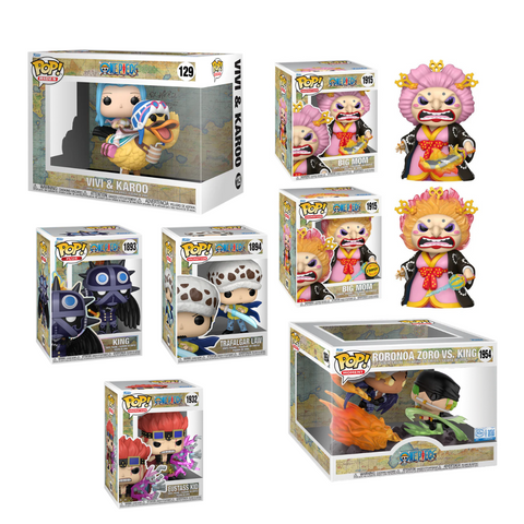 Funko Pop! Anime: One Piece - Vivi & Karoo / King / Eustass Kid / Trafalgar Law / Big Mom / Roronoa Zoro Vs. King *PREORDER*