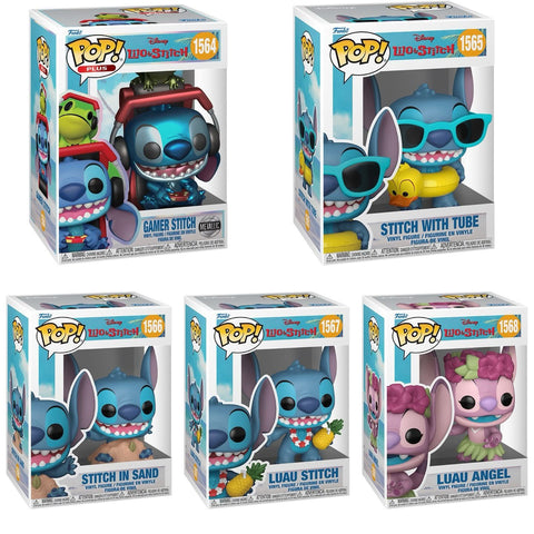 Funko Pop! Disney: Lilo & Stitch - Gamer Stitch / Stitch with Tube / Stitch In Sand / Luau Stitch / Luau Angel *PREORDER*