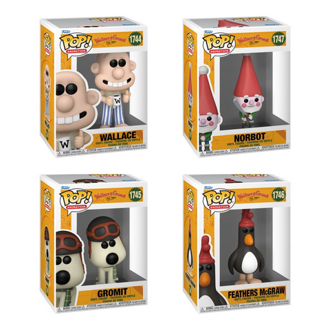 Funko Pop! Movies: Wallace And Gromit - Wallace / Gromit / Norbot / Feathers McGraw