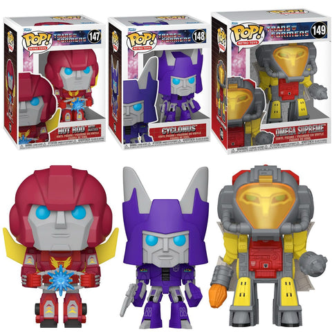 Funko Pop! Retro Toys: Transformers - Hot Rod with Matrix / Cyclonus / 6" Omega Supreme *PREORDER*