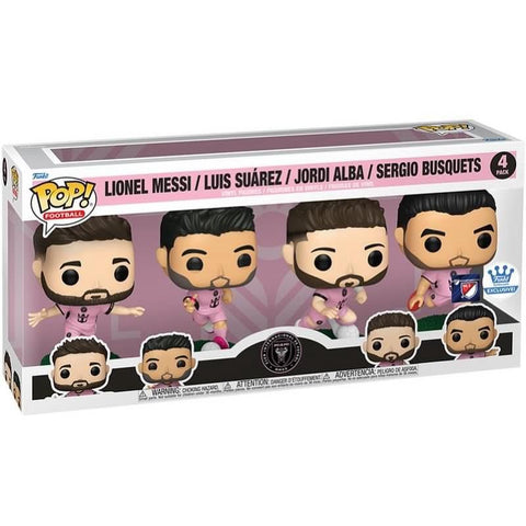 Funko Pop! Sports: Football MLS - Inter Miami - Lionel Messi / Luis Suarez / Jordi Alba / Sergio Busquets 4pk [Funko Shop Exclusive] *PREORDER*