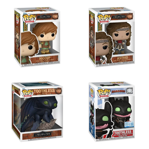 Funko Pop! Movies: How To Train Your Dragon (HTTYD) - Hiccup / Astrid / Deluxe Toothless / Toothless [Exclusive] *PREORDER*