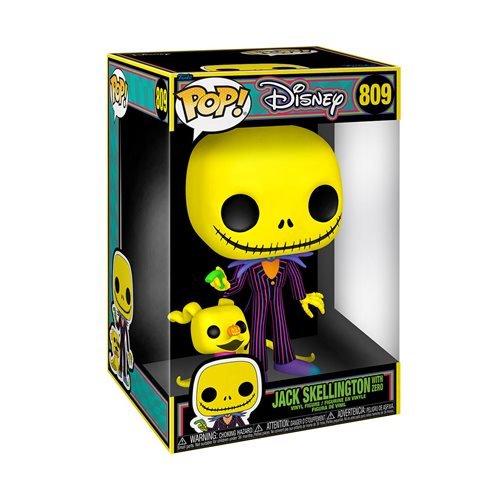 FUNKO POP! DISNEY The Nightmare Before Christmas JACK SKELLINGTON WITH ZERO  10-INCH JUMBO Blacklight #809 *PREORDER*