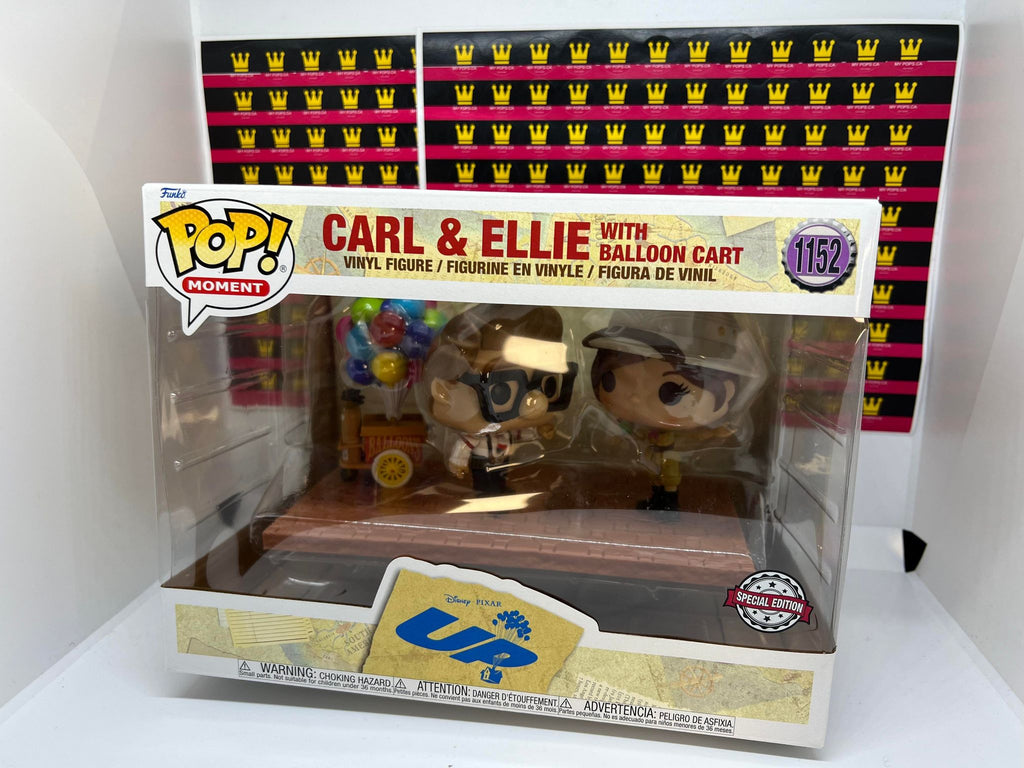 Up Là-haut POP! Moment Carl & Ellie with Balloon Cart Exclusive Special  Edition Vinyle Figurine 10cm Disney Pixar N°1152