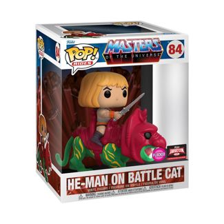 FUNKO POP! RIDE DELUXE HE-MAN ON BATTLE CAT FLOCKED #84 *PREORDER* TARGETCON