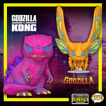 FUNKO POP! GODZILLA VS KONG BLACK LIGHT GODZILLA & MOTHRA #1347 [EXCLUSIVE]